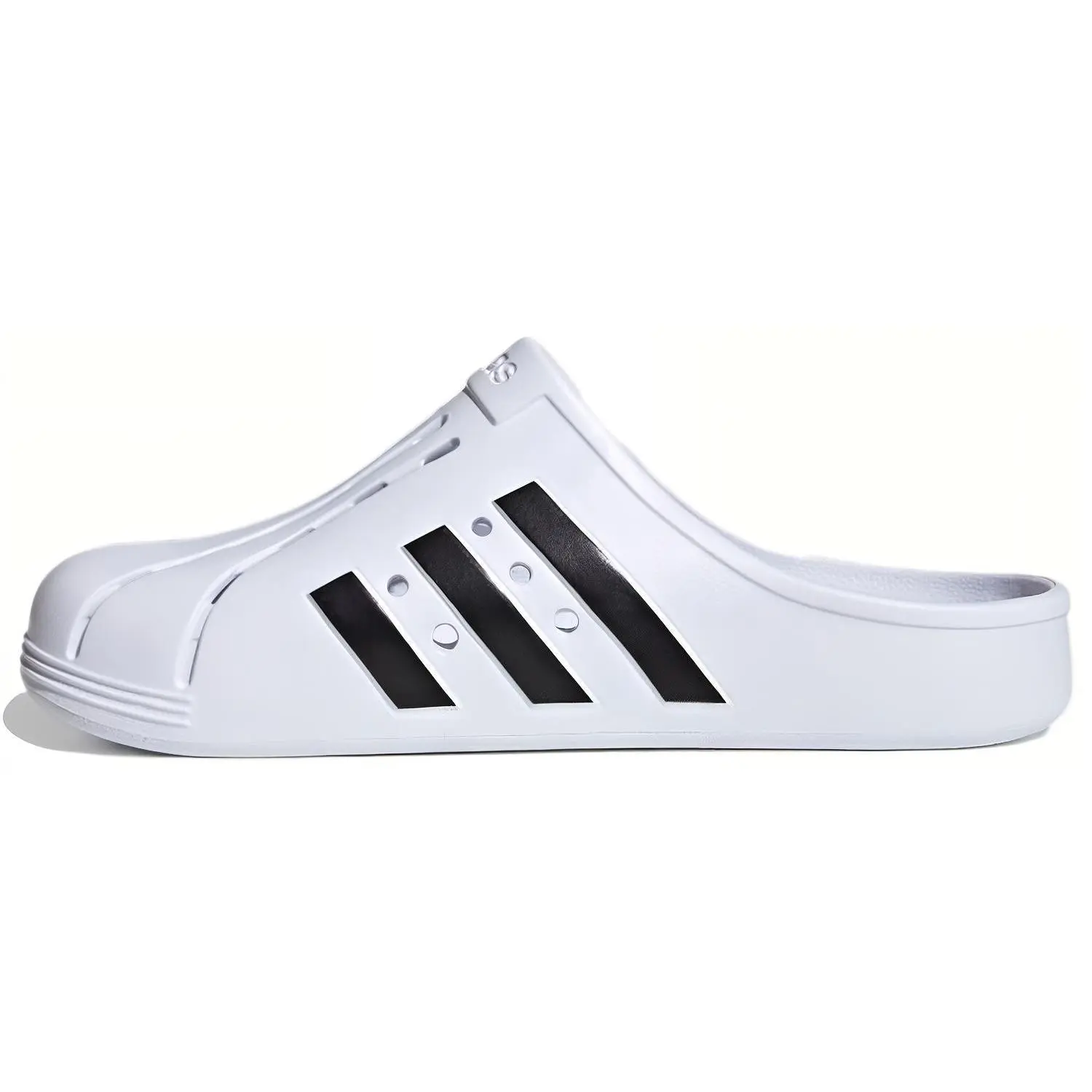 Adidas Adilette Clog FY8970, Unisex Cloud Core Casual Slippers, White Black, Open Back, Round Toe, Versatile Comfort
