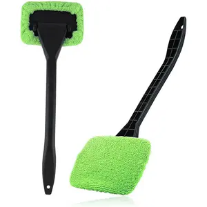Non Marking Glass Cleaning Tool, Car Glass Cleaning, Reusable Windshield Wiper Brush with Ultra-fine Fiber Pad, 15.75-inch Long Handle for Easy Access, Suitable for Environmentally Friendly Car Detail Kit in Homes and Offices