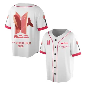 Kpop World Tour 2026 Army Baseball Jersey – Korean Pop Fan Merch, Arirang 2026 Concert Outfit, Unisex Streetwear, Gift for Fans, Gift for Her