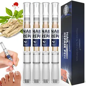 Nail Fungus Pen – Professional Nail Repair & Strengthening Solution with Tea Tree Oil – Improves Appearance of Discolored or Damaged Nails (Pack of 4)