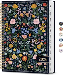 2026 Planner, Weekly and Monthly Planner for Women, Jan 2026 - Dec 2026 Pretty 2026 Calendar Planner with Monthly Tabs, Inner Pocket, Spiral Binding, Perfect for Office Home School - 6.3" x 8.5", Garden of Whimsy