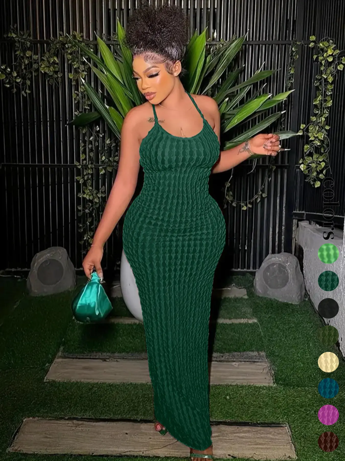 Women's Solid Criss Cross Backless Frill Trim Cami Dress, Bodycon Maxi Dress for Party Club Dating Wear, Dresses for Women, Summer Dresses, Womenswear, Lady - TikTok Shop Women's Solid Criss Cross Backless Frill Trim Cami Dress, Bodycon Maxi Dress for Party Club Dating Wear, Dresses for Women, Summer Dresses, Womenswear, Lady - TikTok Shop