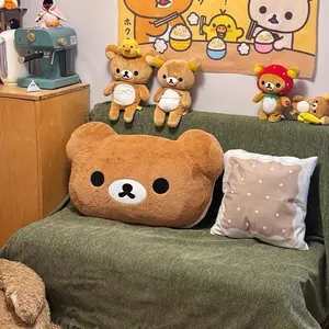 Cartoon Cute Rilakkuma Plush Warm Hand Pillow Bear Peluche Dormitory Bedhead Stuffed Toy Soft Cushion Children Doll BirthdayGift