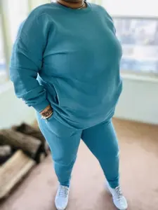 The Keep It Classy| Dusty Teal Matching Round Neck Soft Stretchy