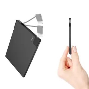 TNTOR Portable Charger with Built in Lightning Cable, Credit Card Size for Pocket Wallet Power Bank Compatible with iPhone 14/13/12/11/X/8 Series (Not for iPhone 15 Series) power bank magnetic power power bank