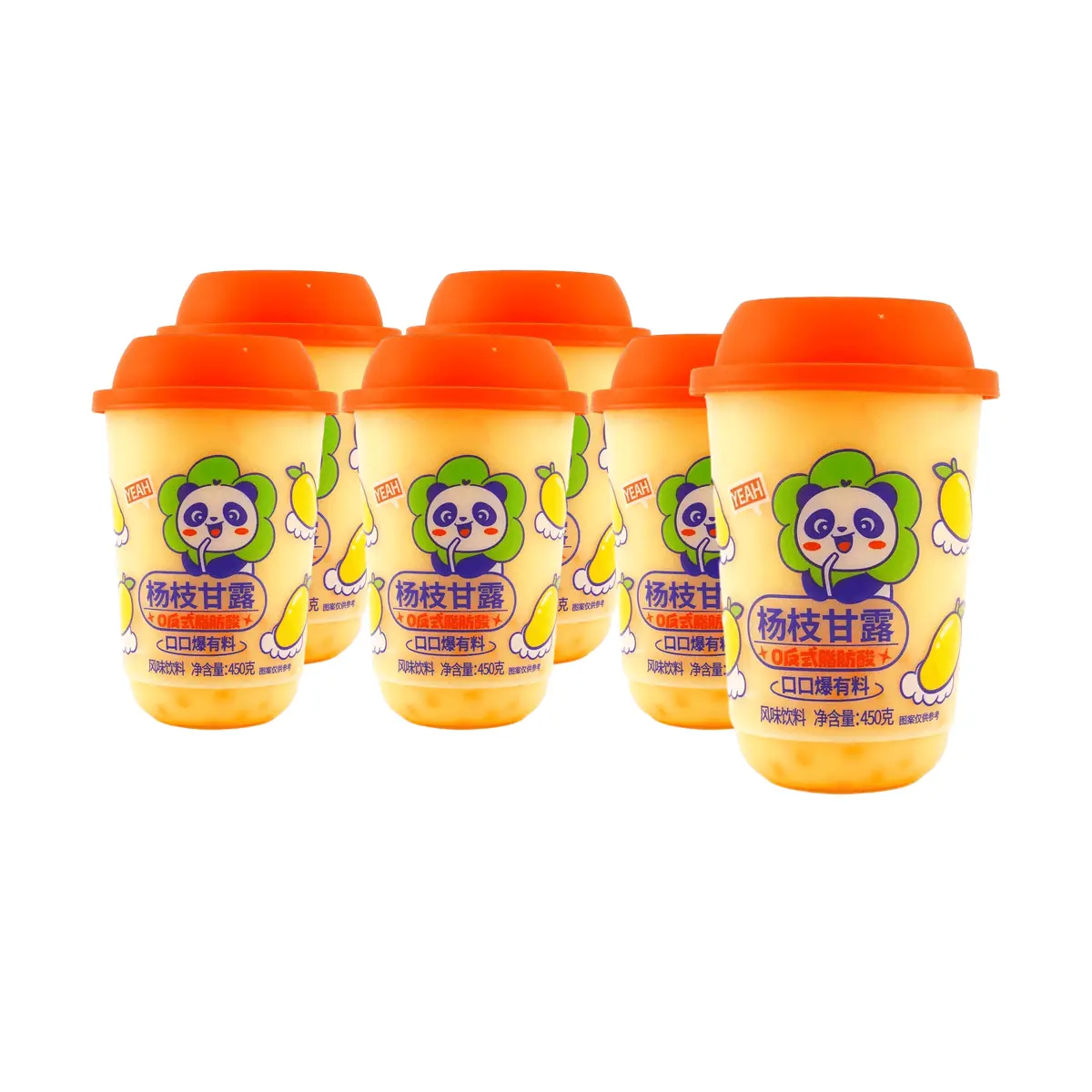Panda Forest Mango Pomelo Sago Dessert 6 Pack - Authentic Hong Kong Style Sweet Soup, 0 Trans Fat, Ready to Eat, 450g Each