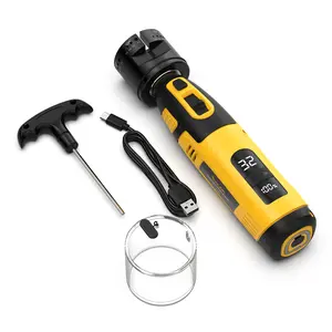 TOOLIOM Cordless Tungsten Electrode Sharpener Grinder - 32 Variable Speeds, Type-C Rechargeable with LED Display, Flat Grinding Block & Cut-Off for TIG Welding, 4 Sizes/6 Angles
