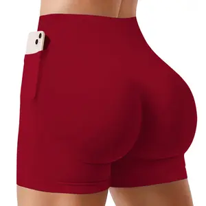 JGS1996 Women's Workout Biker Shorts with Pockets – High Waist Scrunch Butt Lifting 4.5" Inseam Breathable High Stretch Gym Shorts