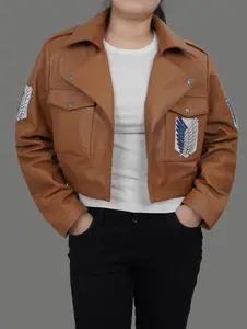 Fanzilla Jackets- [Made to Order] Attack On Titan Survey Corps Inspired Brown Leather Jacket Casual Clothing