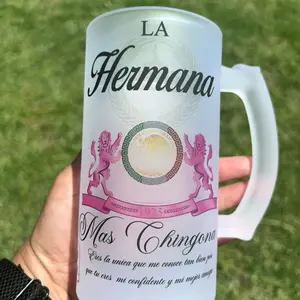 LA HERMANA MÁS CHINGONA 16oz Beautiful Frosted  Mug Washable Reusable Drinkware