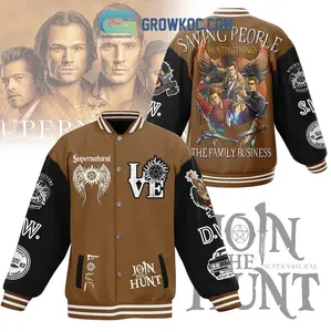 Supernatural Varsity Jacket, Join The Hunt Graphic Design, TV Series Streetwear Style, Trendy Unisex Casual Outfit Gift