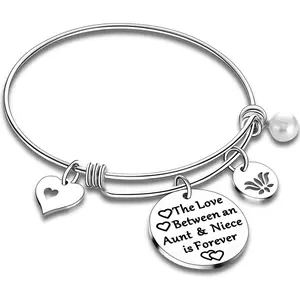 Aunt Bracelet from Niece Nephew - Bangle Bracelet Gifts for Auntie - Jewelry for Aunt and Niece