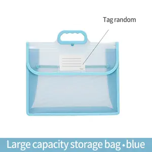 A4 Transparent File Bag, Expanding File Folder, Large Capacity Waterproof Durable, Label Classification Storage, Portable Handle Design, Multi-Color Options
