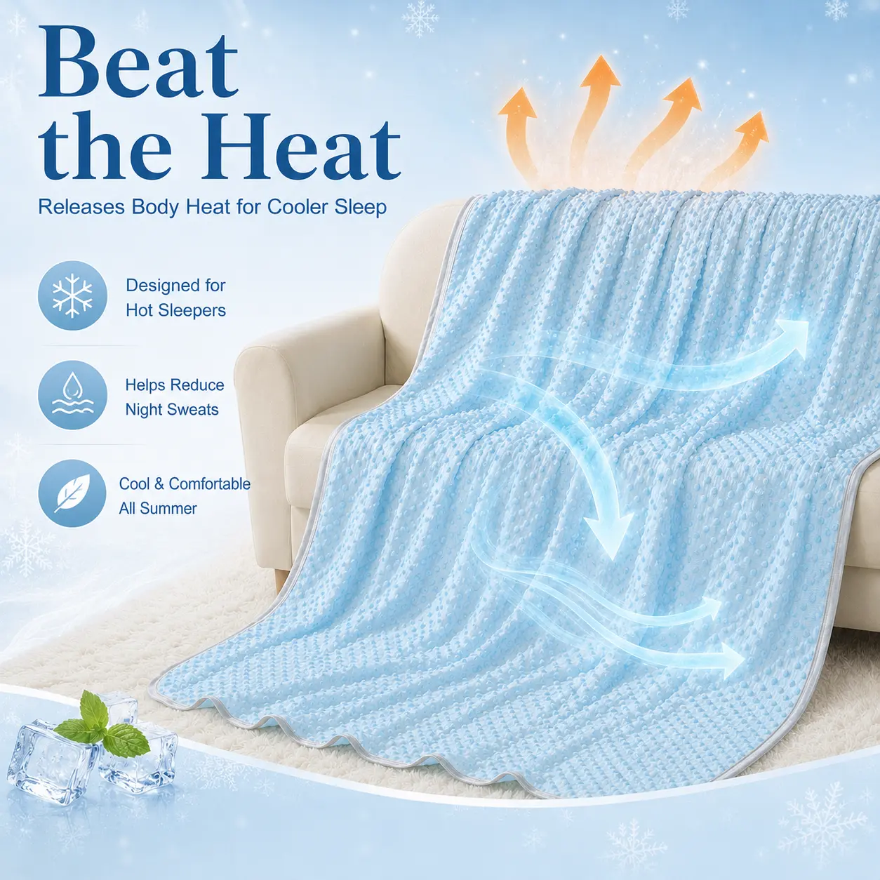 【Father's Day】Cooling Bamboo Blanket – Lightweight Breathable Oversized Design, Soft Silky Thin Cover for Couch Bed, Hot Sleeper Summer Must-Have, Machine Washable summerwins