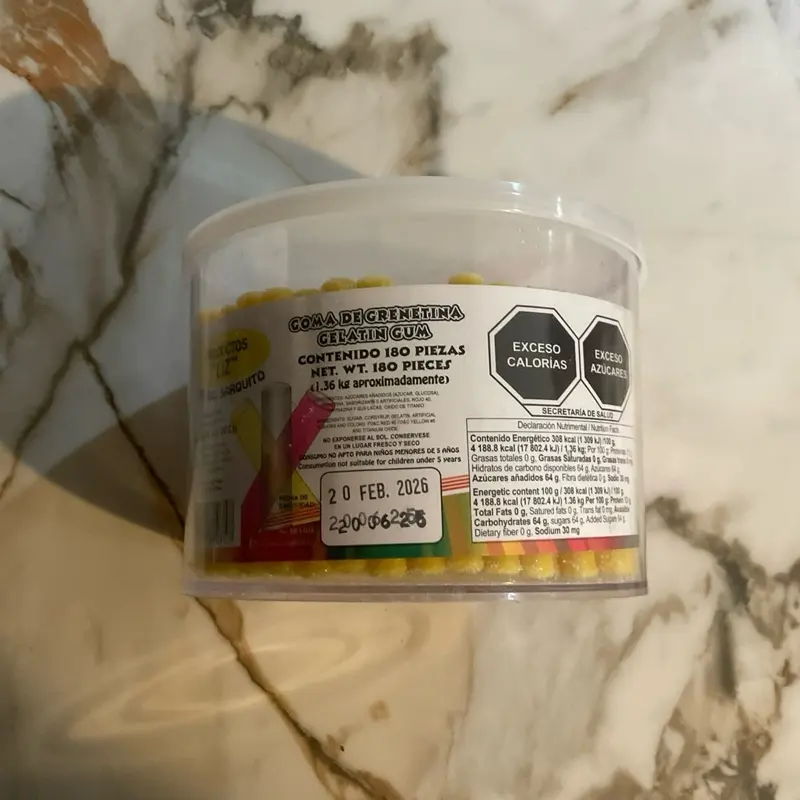 Gelatin gum goma de grenetina 180 pieces Gelatin gum goma de grenetina 180 pieces