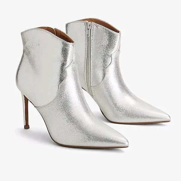 Quilted Pointed Toe Boot with Side Zipper Closure Thin 3 Inch Heel Padded Footbed Polyurethane Imported