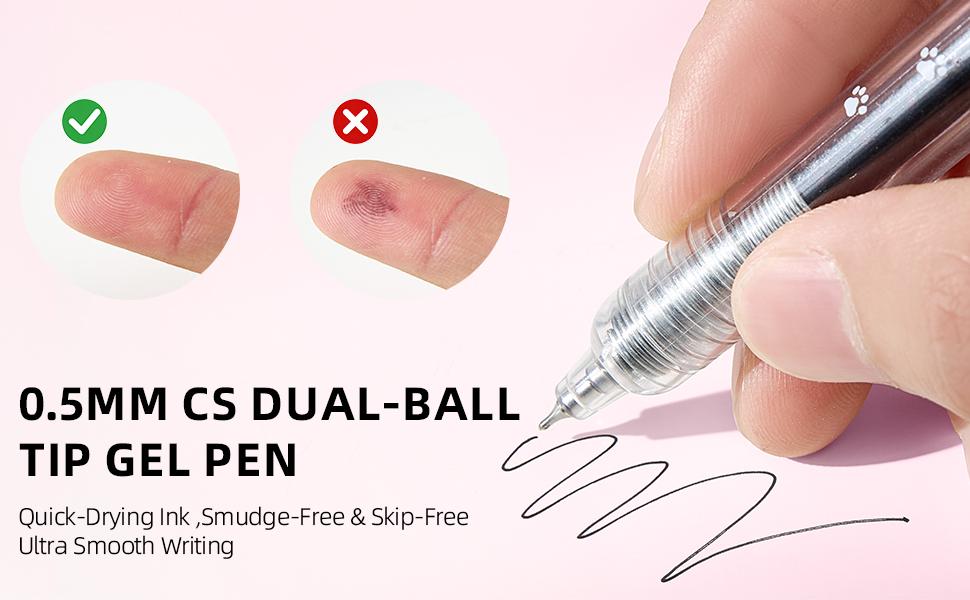EpenGo Fidget Click Pen - Retractable 0.5mm Quick Dry Gel Ink Fine Tip Unique Pen, Built-In Joystick Stress Relief Toy, Cute Aesthetic Stationery Writing Tool for Back to School Shopping, College School Supplies, Mini Gifts