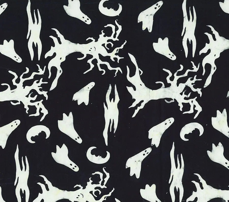 Fabric Northcott Black Spooky Tree Happy Haunting Banyan Batiks by the Quarter Yard 83706-99