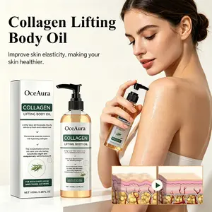 2 Bottles Collagen Body Oil, Firming, Lifting, Nourishing and Moisturizing Full Body Massage Essential Oil, Deep Hydration Refreshing Rosemary, Dry Skin Care
