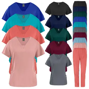Fashion-Forward Pieced Scrubs Set: Oversized Comfort for Clinics – Mix & Match Color Design