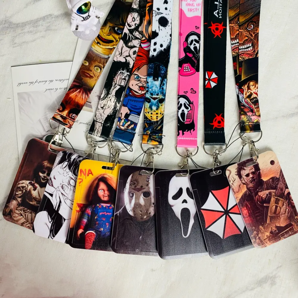 Horror Movie Lanyards Keys Neck Strap Card Badge Gym Key Chain Lanyard Key Holder DIY Hang Rope Keyrings