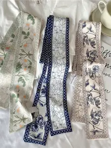 3-Piece Women's Multi-Color Printed Hairbands, Perfect for Daily Wear, Ponytail, Bow, Bag Decoration, Narrow Tie, Wristband, All Seasons, Hair Ties