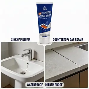 Advanced White Silicone Caulk for Kitchen & Bathroom + FREE Handy Application Tool, Waterproof Sealant for Sink, Tub, Shower, Bathtub & Toilet Edge Protection