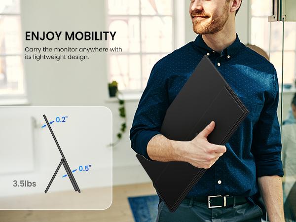 UPERFECT 22 inches 2K 60Hz Portable Monitor; 178° Wide Viewing Angle IPS Screen; Mini HDMI and HE-Type C Interface Suitable for everyday travel work, gaming, and more; Multimedia display device, laptop accessory. UPERFECT 22 inches 2K 60Hz Portable Monitor; 178° Wide Viewing Angle IPS Screen; Mini HDMI and HE-Type C Interface Suitable for everyday travel work, gaming, and more; Multimedia display device, laptop accessory.