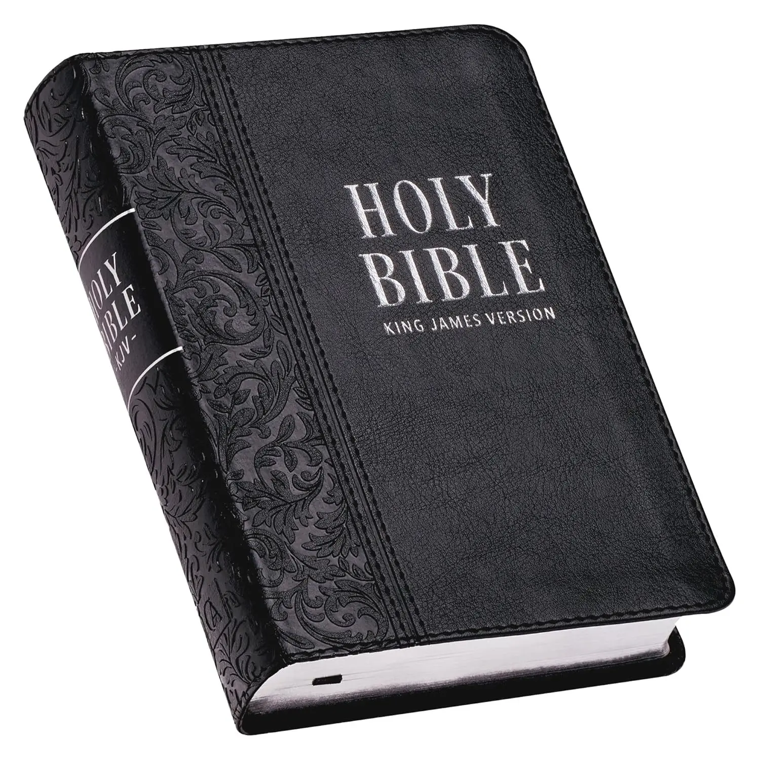 KJV Holy Bible, Compact Large Print Faux Leather Red Letter Edition - Ribbon Marker, King James Version, Black (KJV Compact LP Editions) Imitation Leather – Large Print, March 1, 2020