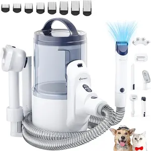 Dog Grooming Vacuum, 5 in 1 Pet Grooming Kit for Shedding with 3.2 L Large Dust Cup, Grooming Vacuum for Dogs & Cats at Home Quiet, 3 Modes of Vacuum Suction to 18Kpa, 8 Guard Combs