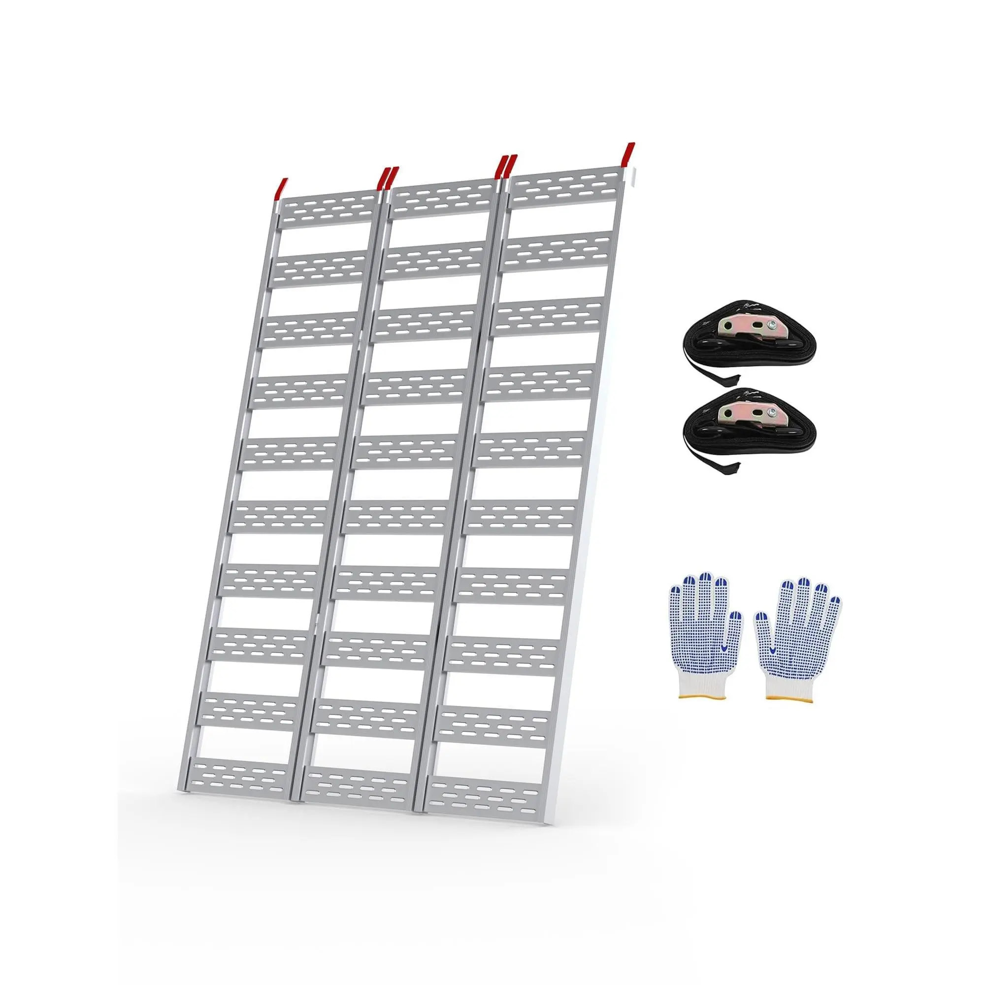 76" L x 50" W Ramps for Pickup Trucks, Aluminum ATV Ramps 1500 LBS Capacity, Tri-Fold Motorcycle Powersports Loading Ramps with Load Straps for Motorcycles, ATV/UTV, Lawn Mowers, Tractors