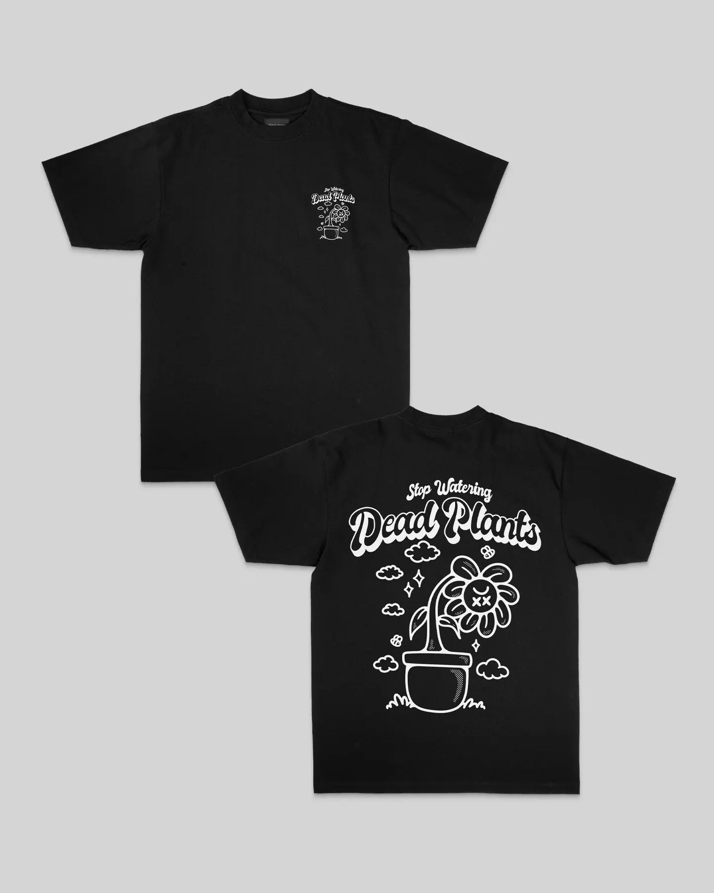 Stop Watering Dead Plants V3 | Heavyweight Black Graphic Tee