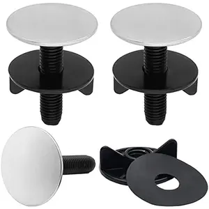 2pcs Kitchen Sink Hole Cover Black, Faucet Hole Cover Brushed Nickel Sink Caps for Top Holes Blanking Plug Stopper Basin Cover, Bathroom Sink Stopper