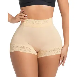 Fajas Colombianas Shorts Shapewear Tummy Control Body Shaper for Women Curvy Faja Shorts Compression Garments Dress Flat Womenswear High Waisted Smooth Love Beige Prints