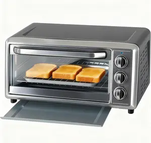 Toaster Oven Countertop 19Qt – 1300W, Bake Toast Broil Pizza Warm, 30 Min Timer, Adjustable Temp 212-400°F, Includes  Baking Pan & Rack – for Family Meals