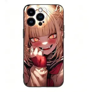 My Hero Academia themed liquid metal phone case, compatible with iPhone 17, 16, 15, 14, 13, and 12. Black, shockproof protective case.