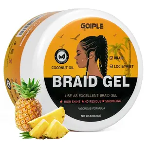 8.8OZ Strong Hold Braiding Gel for Twists, Locs, and Cornrows - Tames Frizz, High Shine, No Flake, Easy Edge Control  Organic Ingredients Haircare