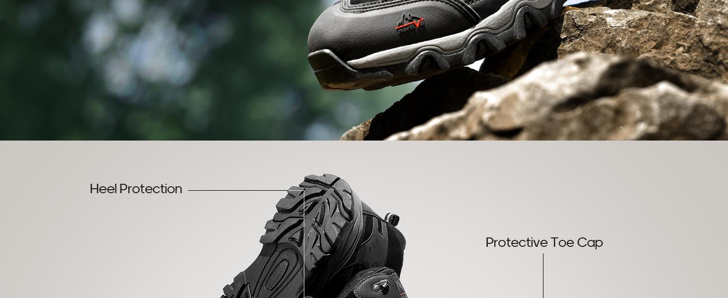 NORTIV 8 Men's Waterproof Hiking Boots Outdoor Mid Trekking Backpacking Mountaineering Shoes