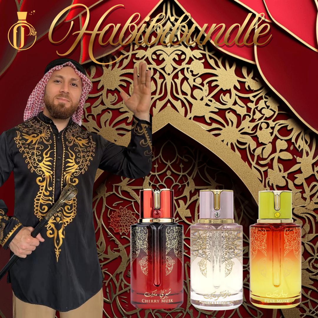 Habibi Bundle | Arabiyat Prestige | Cherry Musk + Marshmallow Musk + Pear Musk | Unisex Fragrance | 100 ML | Eau De Parfum | Raspberry - Strawberry & Fruity Notes