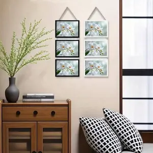 5/3/2 Pieces of Multiple Black Wooden Photo Frames, 4x6 Inches, Delicate Photo Frames, Mdf Picture Frame, Picture Frame, Home Decor, Wall Decor, Restaurant, Ready To Hang, for Bedroom Living Room Office, Festival Gifts, Photo Frames Only
