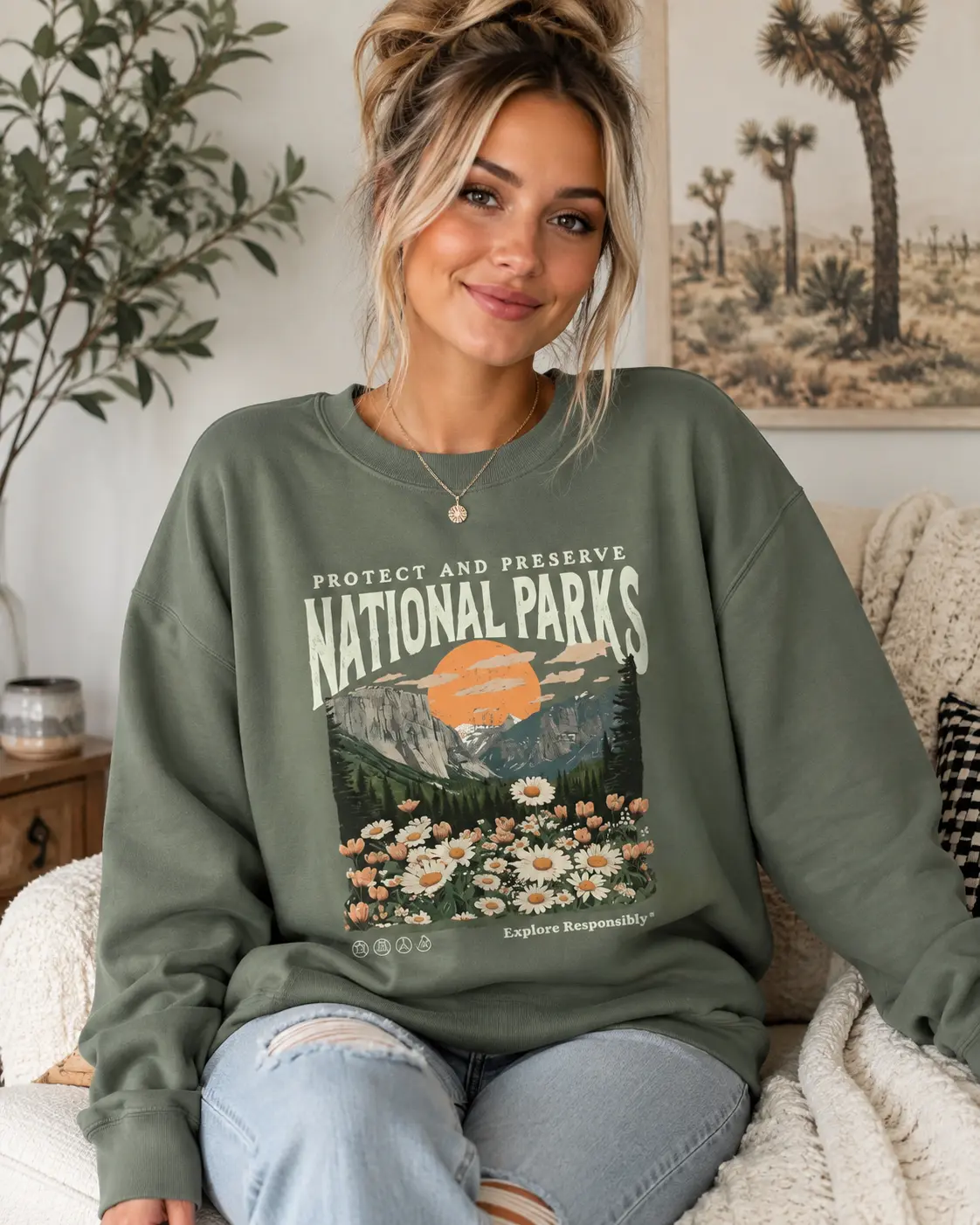 National Parks Vintage Sweatshirt, Protect Our Parks Sweatshirt, Hiking Nature Lover Sweatshirt