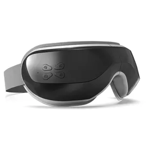 Eye Massager with Heating Compress - Eye Care Device for Migraine Dry Eyes and Eye Strain Improves Sleep Travel Essential with Bag Ideal Birthday Gift Comfort Black for Men and Women Relaxing