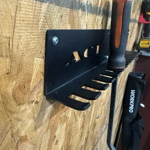 Acf Pry Bar Holder Wall Mount 14 Spot Aluminum Tool Organizer for Secure Storage power