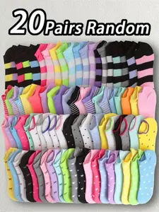 Women's Underwear Socks 20/40/60, Spring Summer Thin Short Low-Cut Boat Socks, Breathable Sweat-Absorbing, Comfortable Soft, Casual Daily Wear