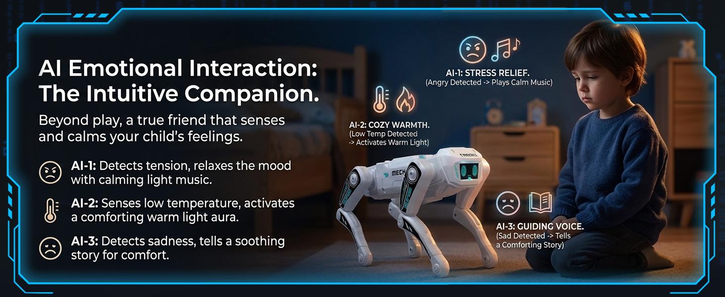 Smart Robot Dog for Kids 3-12, App & Remote Control RC Stunt Puppy with 2 Batteries, Programmable STEM Toy with AI Emotion Mode & 30+ Actions - Interactive Electronic Pet Gift for Boys Girls
