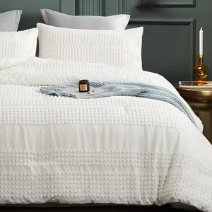 Comforter Set White Comforters  Size Sets Boho Tufted Shabby Chic  Farmhouse Bedding Set Soft Fluffy Lightweight Comforter with 2 Pillow Cases for  Season