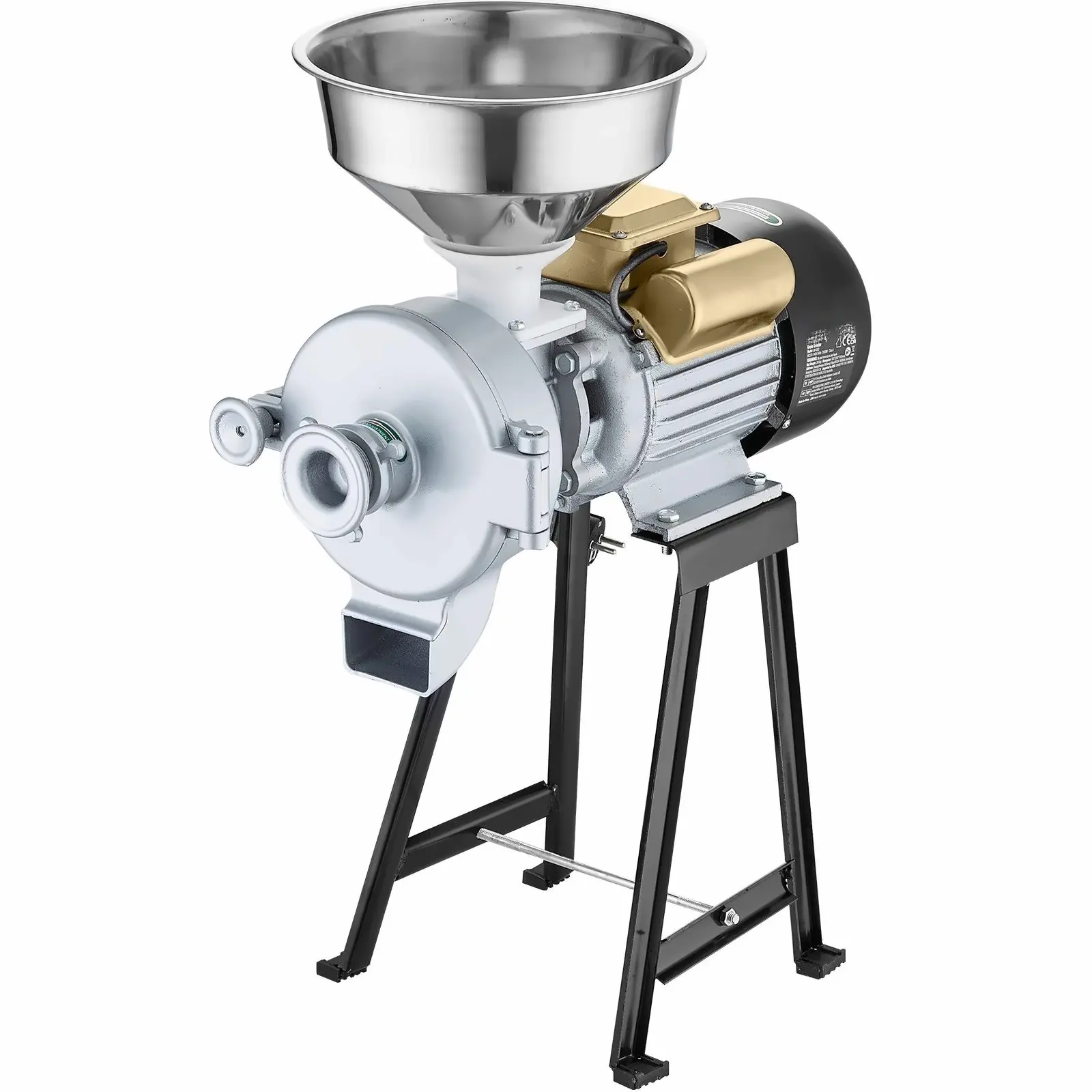 Electric Grain Mill, 3000W Spice Grinder, Corn Wheat Mill, Adjustable Thickness, Heavy Duty Flour Machine for Cereal, Feed, Dry & Wet Grinding Dry and Wet