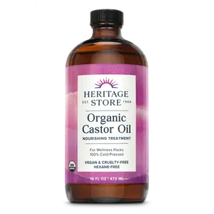 Heritage Store Organic Castor Oil - Nourishing Treatment for Body Care - Vegan & Cruelty-Free
