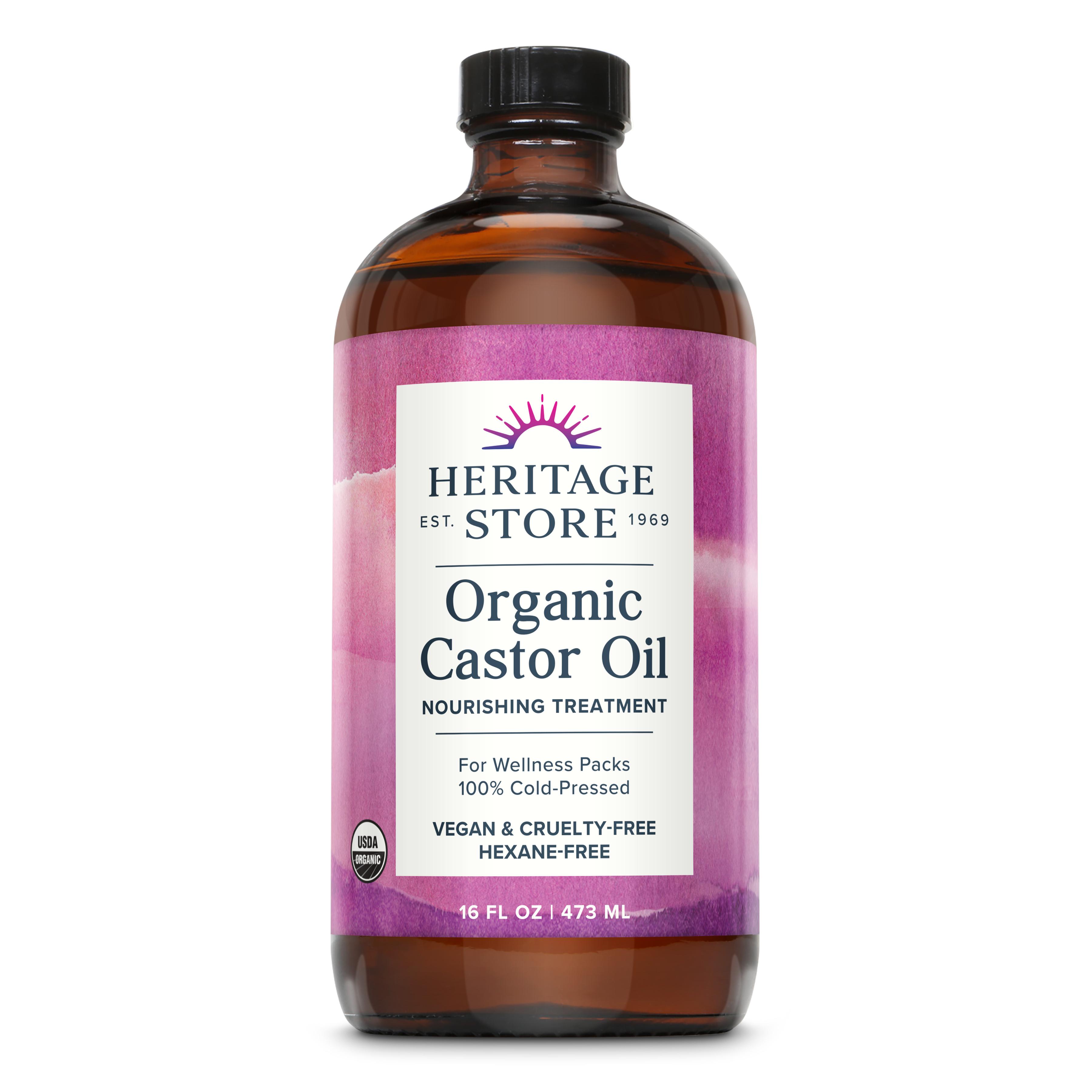 Heritage Store Organic Castor Oil (Available Now with Pump option) - Nourishing Treatment for Body Care
