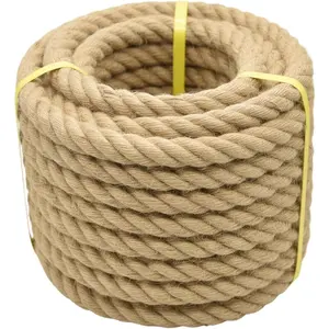 1 Inch x 50ft Jute Rope  Thick Heavy  Rope Nautical Ropes Twisted Manila Rope for Crafts, Climbing, Bundling,Anchor, Hammock, Nautical,   , Tug of War, Decorate